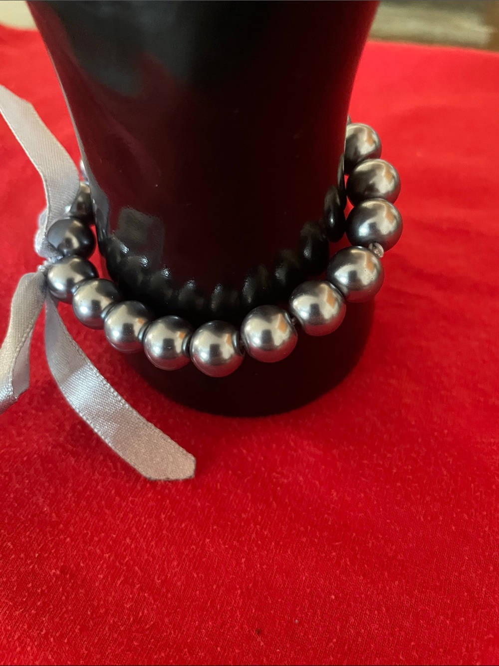 Silver Gray Beaded Bracelet - Elegant Women Jewelry
